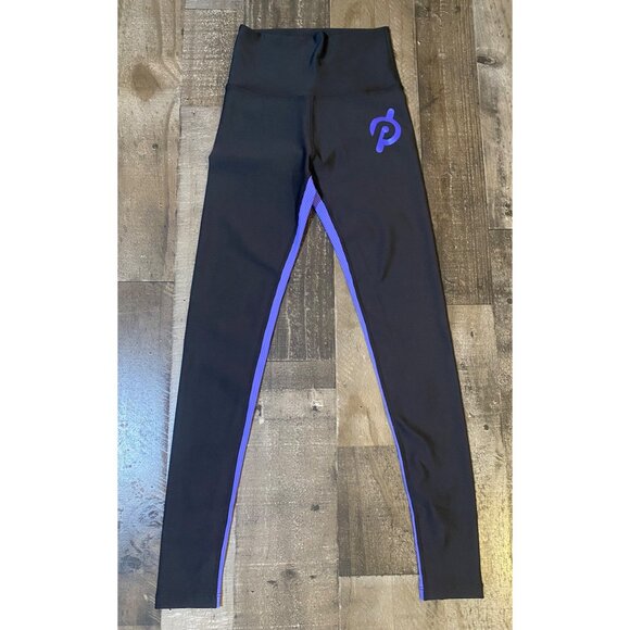 NWT PELOTON SPORT LEGGINGS WOMENS SIZE XS RIB COLORBLOCK BLACK AND BLUE - Picture 5 of 11